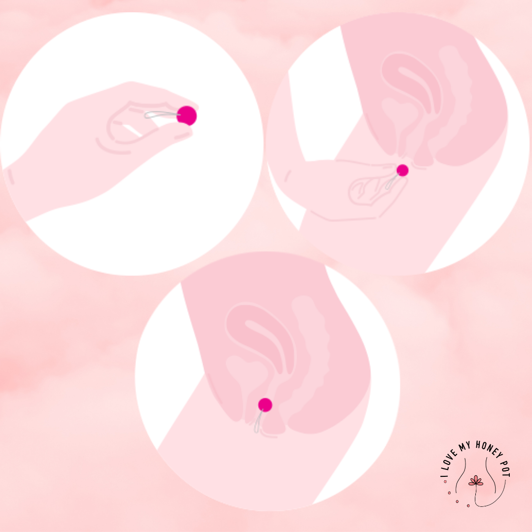 3 kegel weights in pink on a pink background and how to use them. Enjoy a strong pelvic floor . מוצרי המחזור הרב פעמים הכי טובים ונוחים בישראל, תחזקי את רצפת האגן שלך עם אהבה