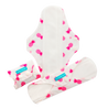 white and pink pineapples pads .פד רב פעמי למחזורThe remarkable pad that absorbs more than any cup or undies can imagine! These miracle pads have a superb absorbency of up to 120 ml (that’s one whole average period) with the power to leave you dry and comfortable throughout the day. Soft, simple, easy, convenient, safe while delivering you maximum comfort.